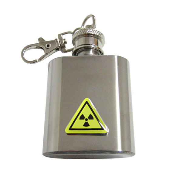 Radioactive Warning Sign 1oz Keychain Flask - Picture 1 of 1